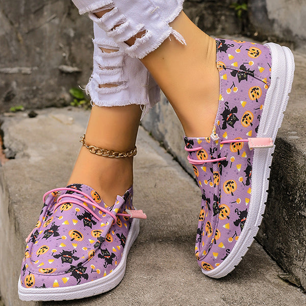 🔥LAST DAY 50% OFF - Women's Casual Comfy Lightweight Halloween Pattern Canvas Shoes