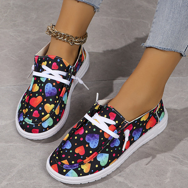 🔥LAST DAY 50% OFF - Women's Casual Comfy Lightweight Love Heart Pattern Canvas Shoes
