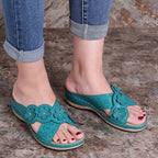 Womens Arch Support  Floral Vintage Wedge Sandals