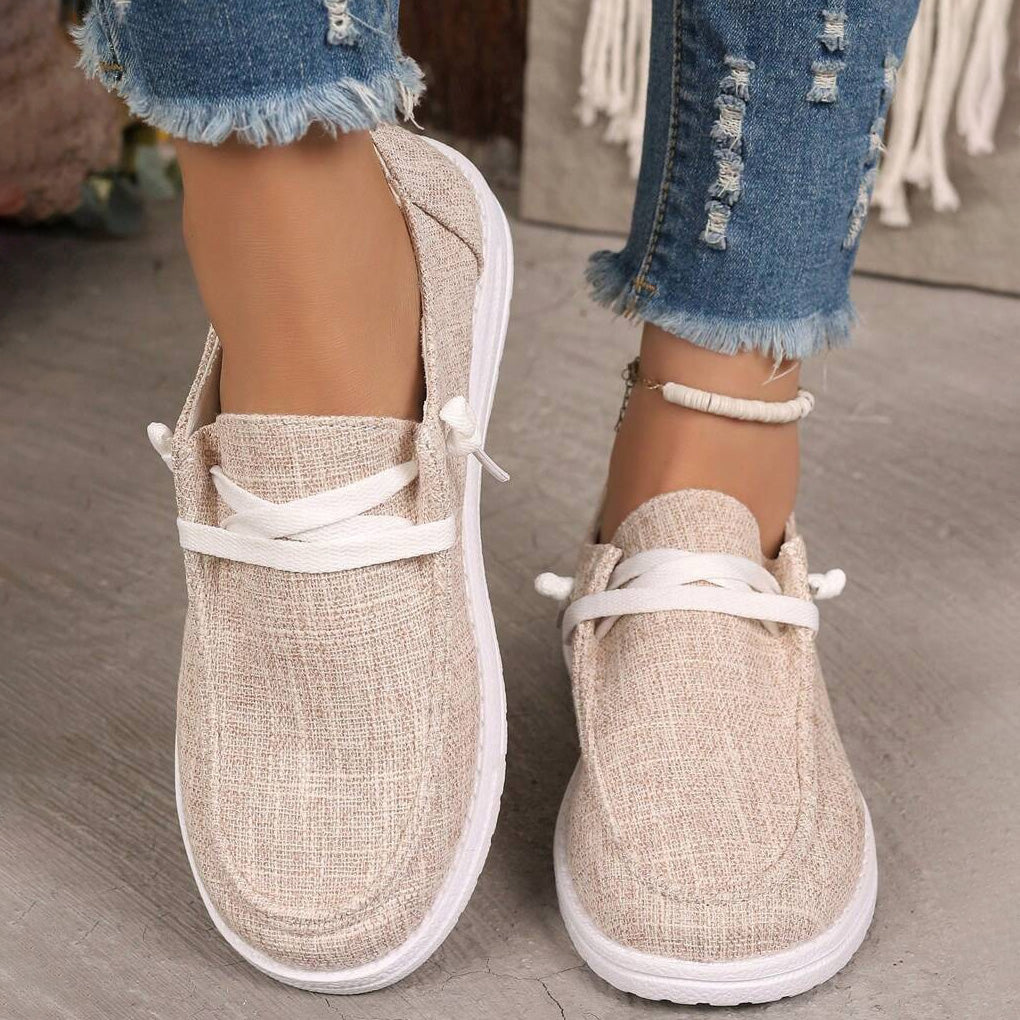🔥LAST DAY 49% OFF - Women's Sneakers Low Top Casual Breathable Canvas Slippers