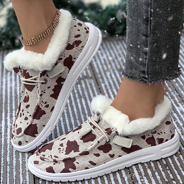 LAST DAY 50% OFF-Women's Comfort Plush Lined Canvas Shoes