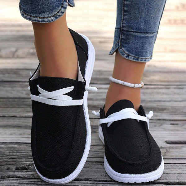 🔥LAST DAY 49% OFF - Women's Sneakers Low Top Casual Breathable Canvas Slippers
